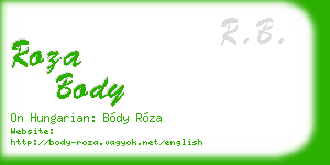 roza body business card